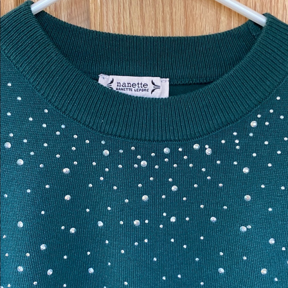 Green Sweater With Silver Studs - image 6